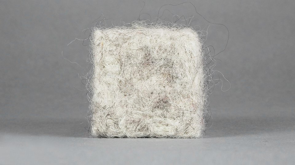 Materialwrfel aus Schafwolle