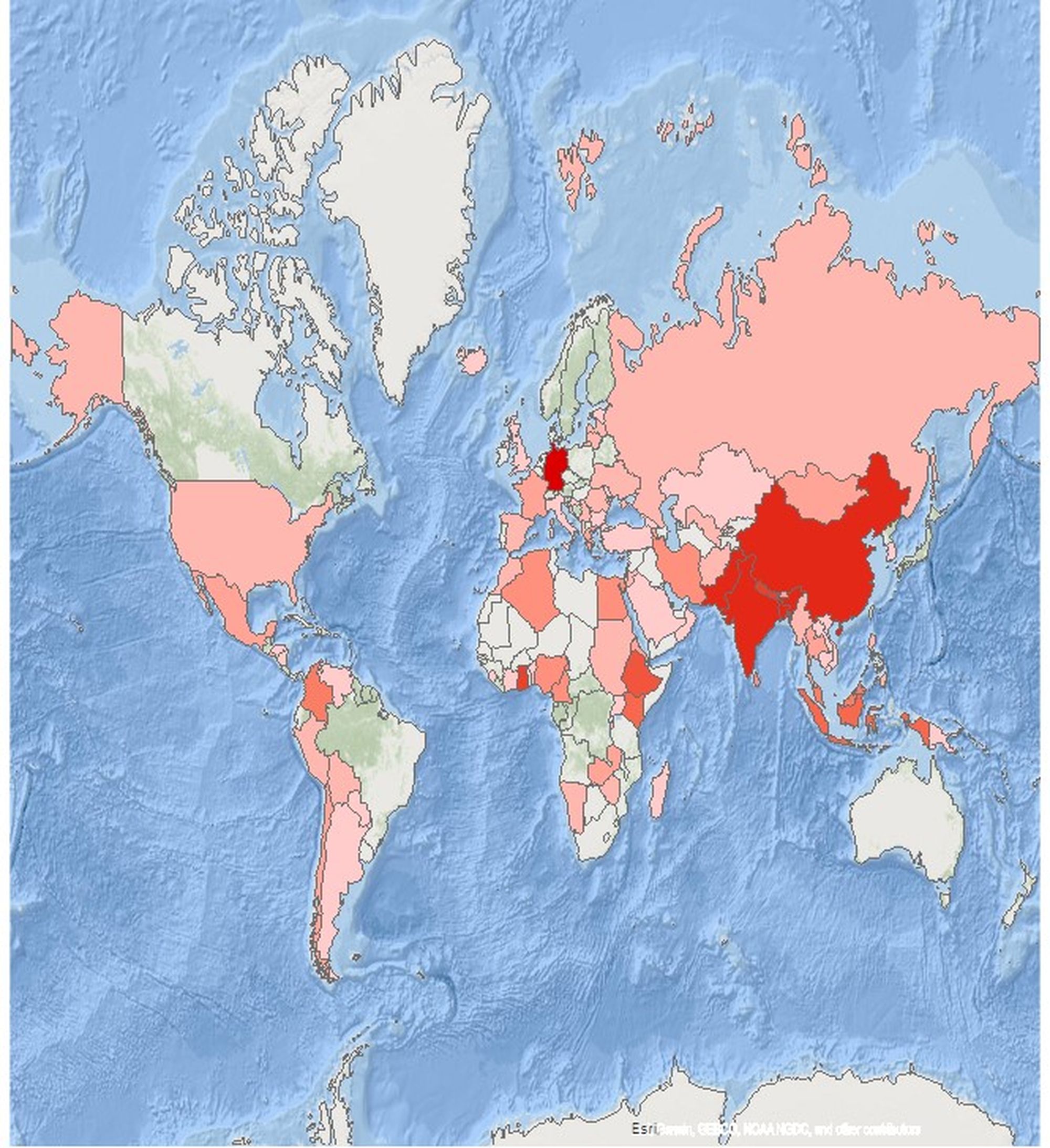 Map with the worldwide distribution of 365体育备用网址_365最新备用网址@ Photogrammetry and Geoinformatics Alumni